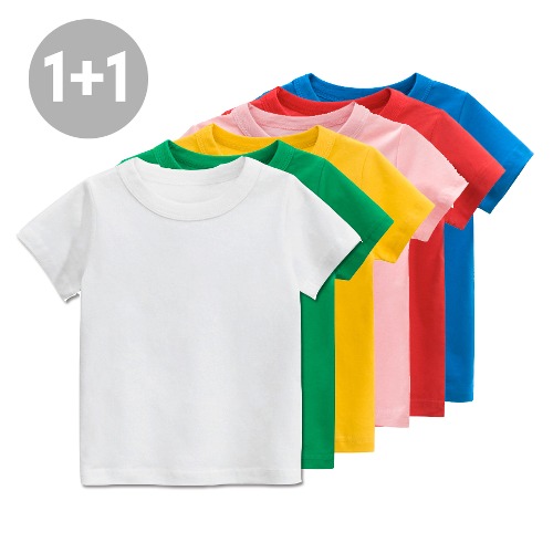 (1+1) Basic 기본 라운드 반팔 티셔츠